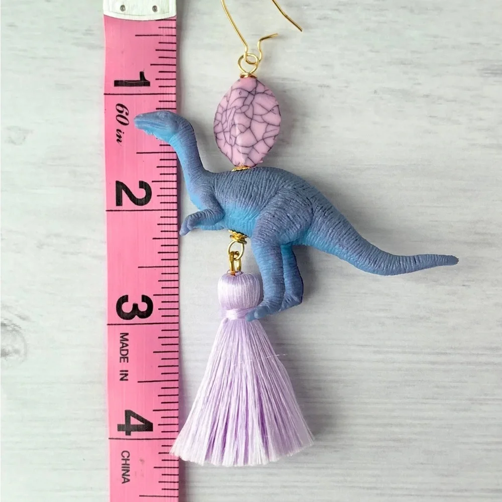 Lenora Dame Iguanodon Dinosaur Earrings - Picture 3 of 5